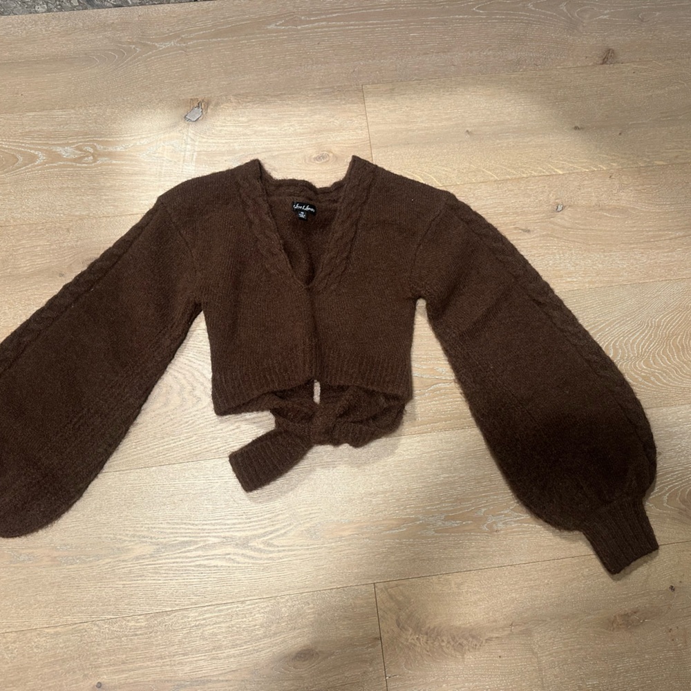 For love and lemons brown cropped sweater